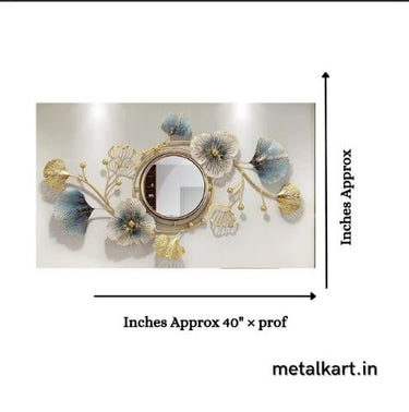 Metalkart Vertical flowery premium wall Mirror (22 x 40 Inches)
